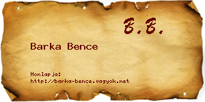 Barka Bence névjegykártya